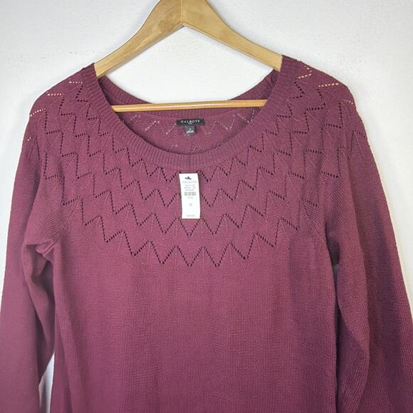 Talbots plus XL Wine burgundy Sweater Dress minimalist knit relaxed MIDI NWT - Picture 4 of 11